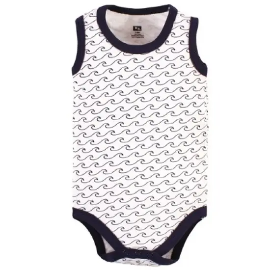 Hudson Baby Infant Boy Cotton Sleeveless Bodysuits, Shark Patrol image {6}