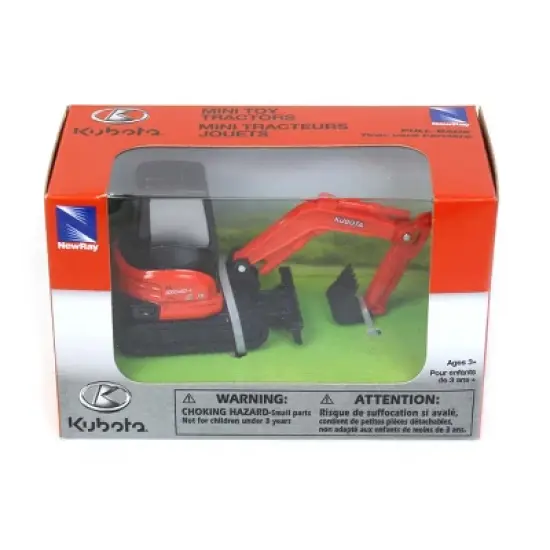 New Ray Plastic Kubota KX040-4 Mini Excavator with Pull Back Motion SS-34283 image {1}