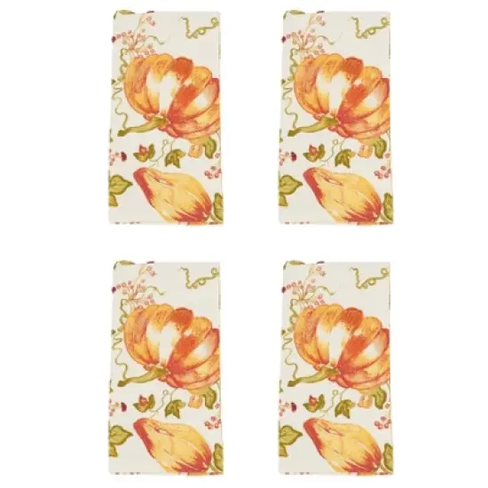 Saro Lifestyle Table Napkins With Pumpkin Design (Set of 4) image {2}