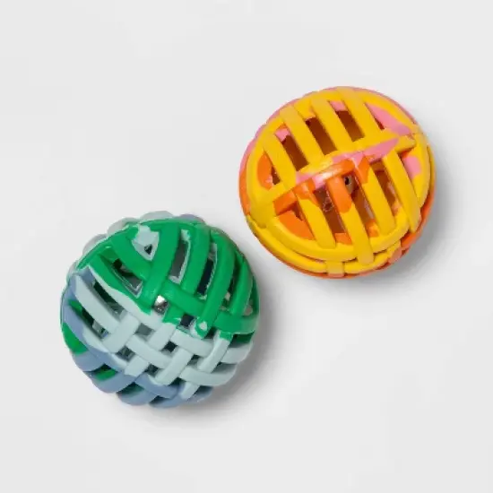 Rubber Lattice Tie Dye Cat Toy Balls - 2pk - Boots & Barkley&trade; image {3}