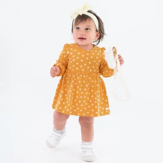 RuffleButts Infant Girls Long Sleeve Skirted Romper image {3}