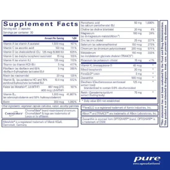 Pure Encapsulations PureResponse Multivitamin - Support for Immune Balance and Responsiveness - 60 Capsules image {1}
