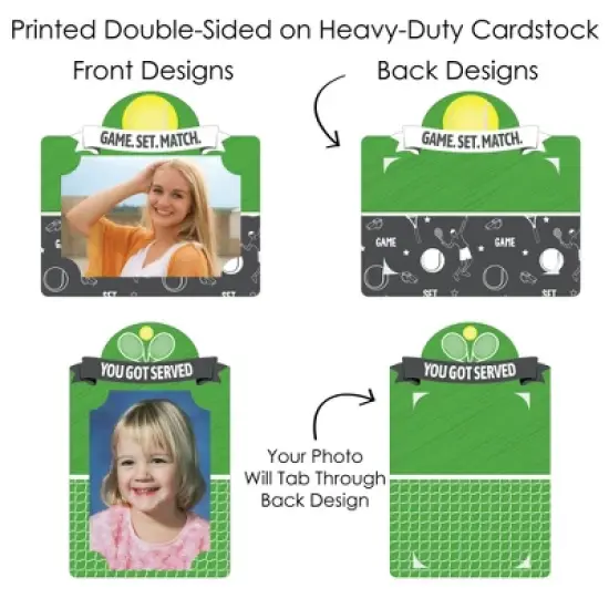 Big Dot of Happiness You Got Served - Tennis - Baby Shower or Tennis Ball Birthday Party Picture Centerpiece Sticks - Photo Table Toppers - 15 Pieces image {4}