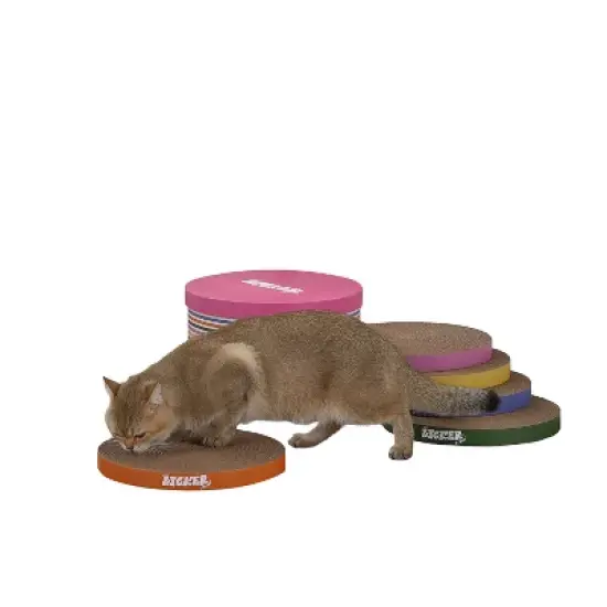 THE LICKER STORE Kate Modern Patterned Cardboard Reversible Cat Scratcher Pad in Box with Catnip image {6}