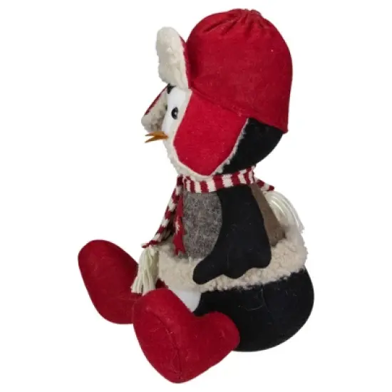 Northlight Sitting Winter Penguin with Trapper Hat Christmas Decoration - 12" image {3}