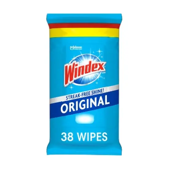 Windex Original Glass and Surface Pre-Moistened Wipes Window Cleaner - 38ct image {10}