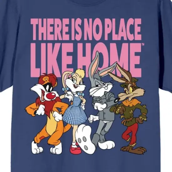 WB 100: Looney Tunes Mashups Wizard Of Oz No Place Like Home Crew Neck Short Sleeve Navy Women's T-shirt image {1}