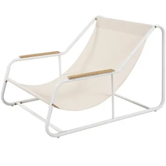 Syemin Patio Chaise Lounges, Outdoor Patio Daybed, Comfy Seat Cushion, Sofa Furniture, for Backyard, Swimming Pool, White, 43.3"*30.3"*29.5" image {3}