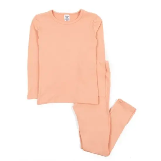 Leveret Kids Two Piece Boho Solid Color Thermal Pajamas image {8}