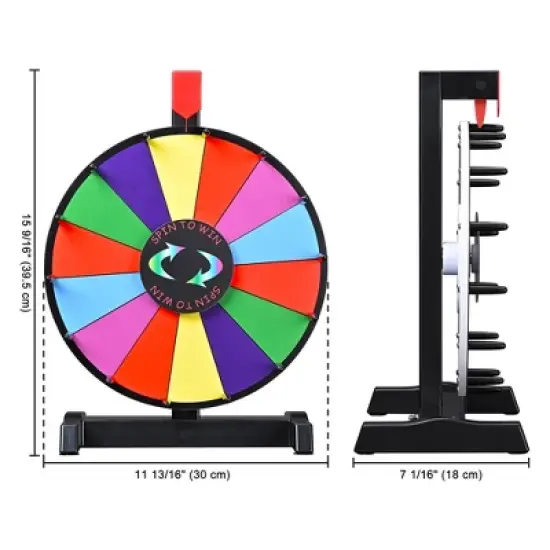 WinSpin Editable Color Prize Wheel Dry Erase Fortune Spinning Game 12"/15"/18"/24" image {1}