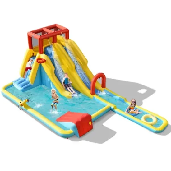 Costway 7 in 1 Inflatable Dual Slide Water Park Climbing Bouncer image {10}