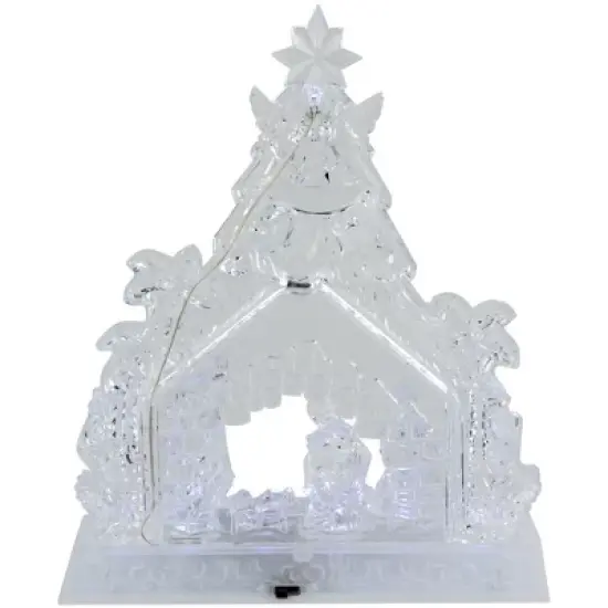 Northlight LED Lighted Nativity Scene in Stable Acrylic Christmas Decoration - 10.75" image {5}