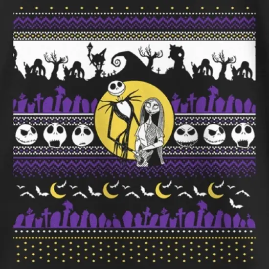 Girl's The Nightmare Before Christmas Jack and Sally Halloween Print T-Shirt image {1}