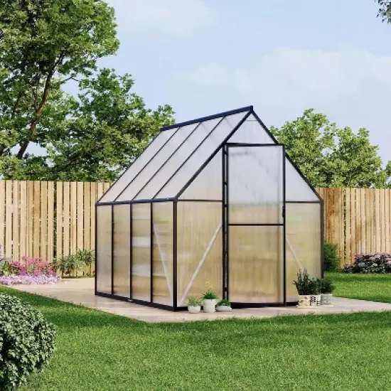Aluminum-Framed Greenhouse, Heavy Duty Polycarbonate Greenhouse with Quick Setup Structure and Roof Vent, Enhanced Aluminum GreenhouseKit for Outdoor image {8}