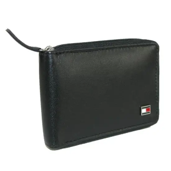 Tommy Hilfiger Men's Leather Oxford Slim Zip-Around Bifold Wallet image {3}