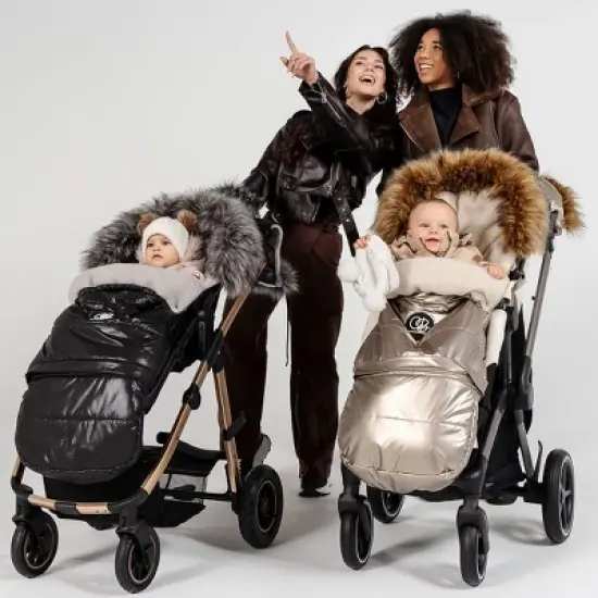 Cover Baby 0-3 Years Organic Premium Gray Wool Adjustable Footmuff in Pastel Dark Gray image {8}