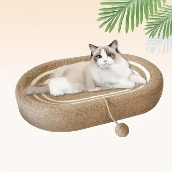 24in extra large sisal cat scratching board, no chipping and scratching resistant hemp rope cat bed integrated cat claw plate basin large cat image {8}