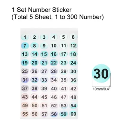 Unique Bargains Office Home Warehouse Sorting Self-Adhesive Number Stickers image {1}