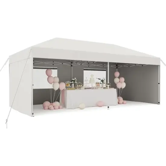 10'x 20' Pop up Canopy Tent with 210 D Oxford Fabric, Portable Instant Canopy with 4Pcs Sidewalls image {9}