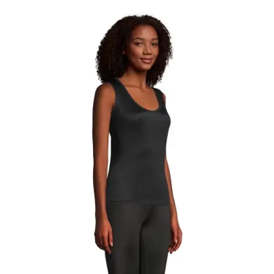 Lands' End Women's Petite Silk Interlock Thermal Long Underwear Base Layer Tank Top image {2}