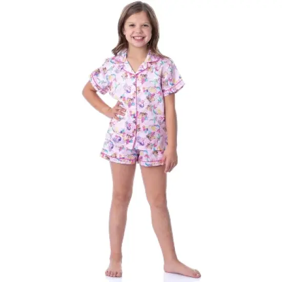Mattel Girls' Barbie Fantasy Mermaid Princess Sleep Pajama Set Shorts Pink image {1}