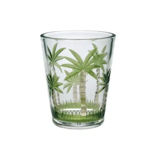 Palm Tree Design Acrylic Glasses Drinking Set of 4 DOF (15oz), Plastic Drinking Glasses, BPA Free Cocktail Glasses, Drinkware Set image {5}