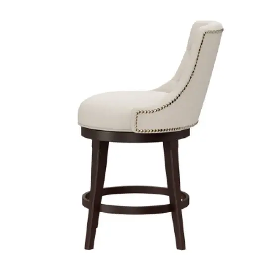 24" Halbrooke Swivel Counter Height Barstool Smoke/Cream - Hillsdale Furniture image {6}