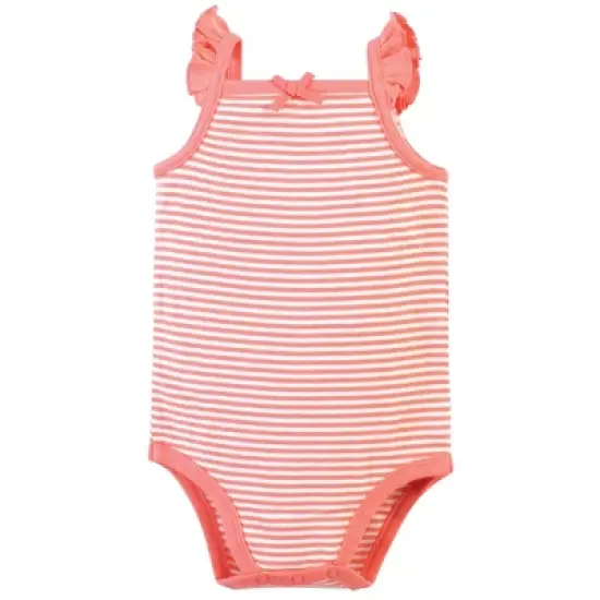 Touched by Nature Baby Girl Organic Cotton Bodysuits 5pk, Peach image {2}