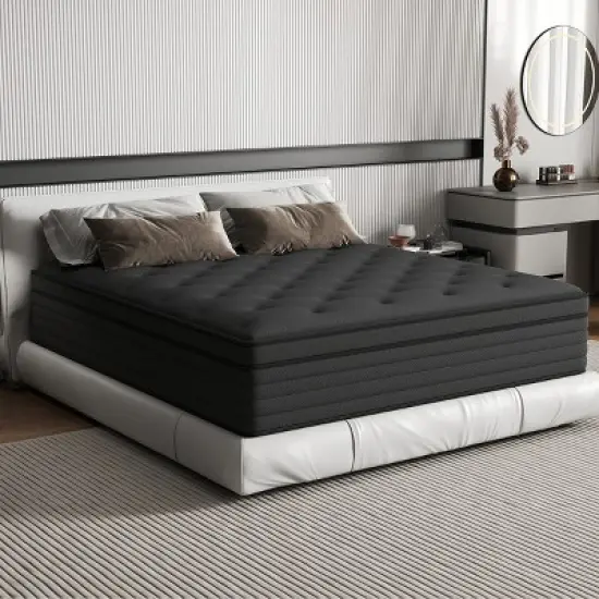CHEVNI 12-14 Inch Mattress in a box Hybrid Spring Memory Foam Medium Firm Black image {5}