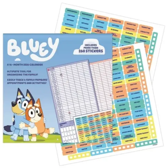 Trends International 2026 Bluey Sticker 12"x12" Wall Calendar image {7}