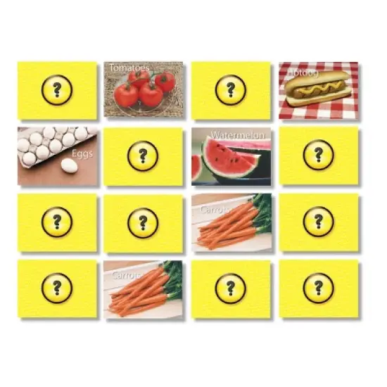 Stages Learning Materials Photographic Memory Matching Game, Food image {1}