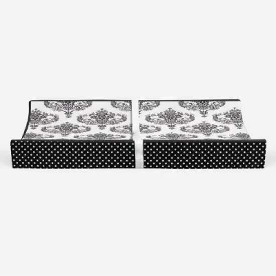 Bacati - Classic Damask White/Black changing Pad Cover image {6}