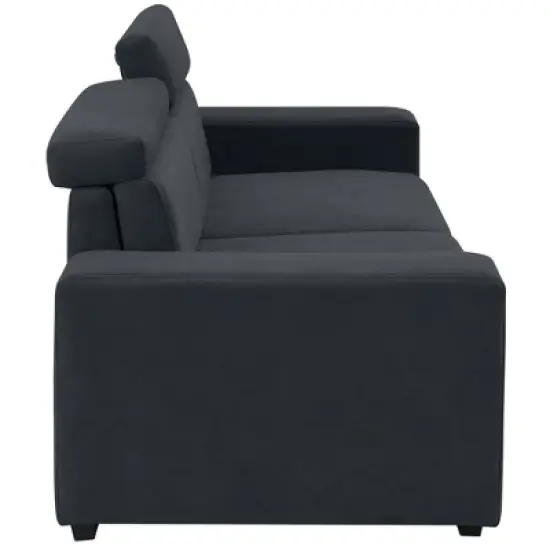 87" Velvet 2-Seater Sectional Sofa with Multi-Angle Adjustable Headrest - ModernLuxe image {5}