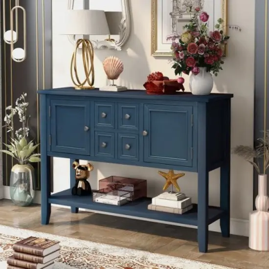 Modernluxe Cambridge Series Buffet Sideboard Console Table with Bottom Shelf image {15}