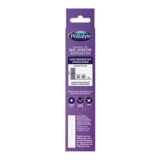 Pedialyte Fast Hydration Electrolyte Powdered Drink - Grape - 1.2oz/4pk image {1}