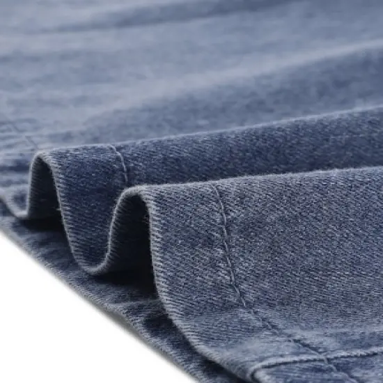 Allegra K Women's High Waist A-Line Flared Pleated Casual Midi Denim Skirt image {5}