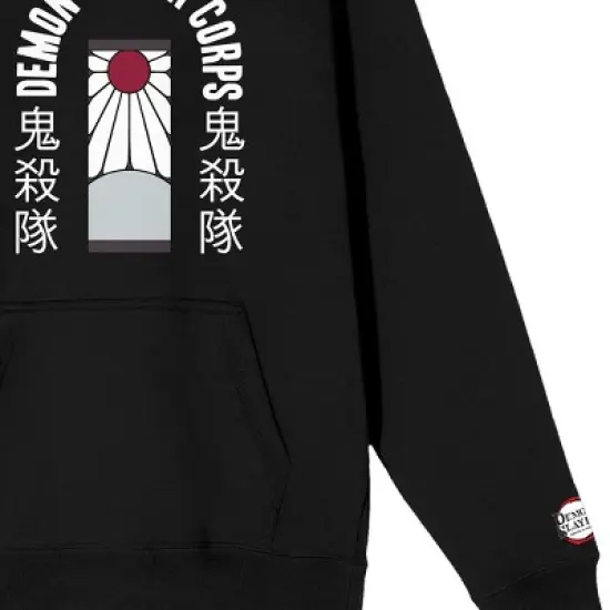 Demon Slayer Corps Tanjiro Earring Long Sleeve Black Adult Hooded Sweatshirt image {2}