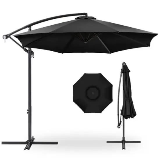 Best Choice Products 10ft Offset Hanging Outdoor Market Patio Umbrella w/ Easy Tilt Adjustment image {9}