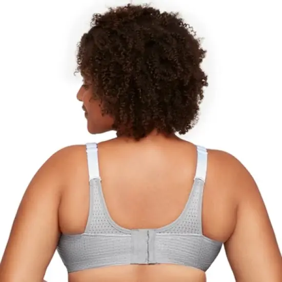 Glamorise Womens Custom Control Sports Wirefree Bra 1166 White/Gray image {1}