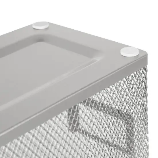 Mesh Magazine File Silver - Brightroom&trade;: Steel File Organizer & Storage Bin, 12" H, No Assembly Required image {3}