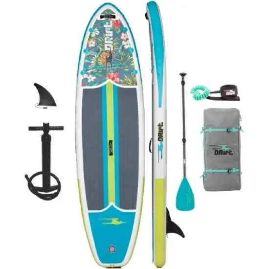 Drift Aero 10'8" Inflatable Stand Up Paddle Board iSUP with Coiled Leash Pump Lightweight Paddle Fin & Backpack Travel Bag\ image {4}