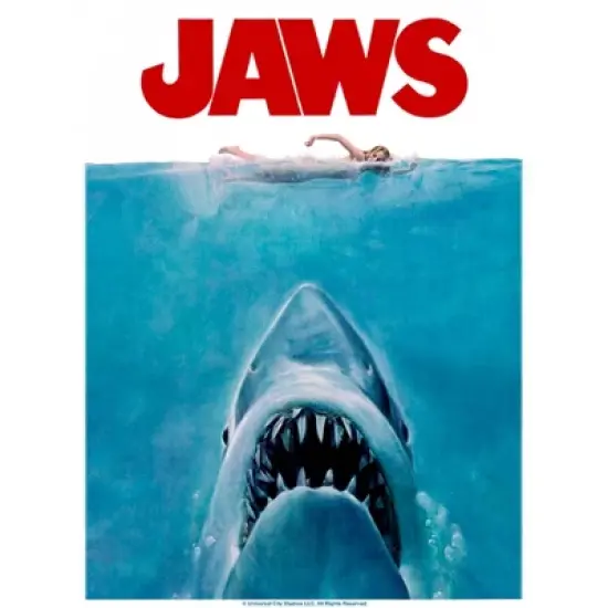 Men's Jaws Oversized Movie Poster T-Shirt image {1}