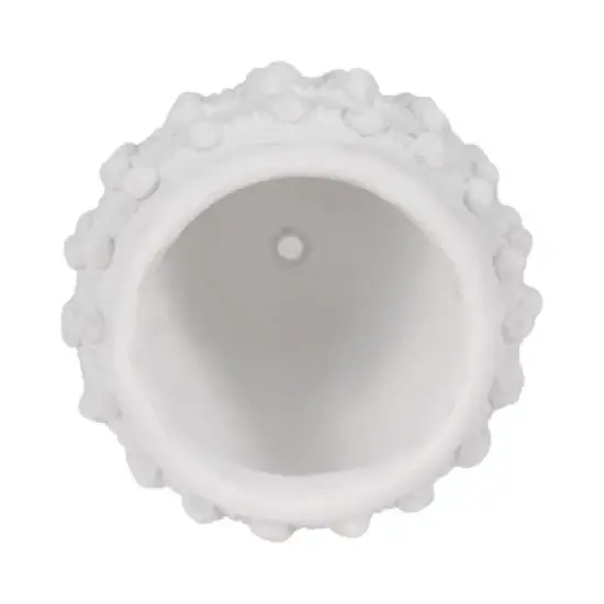 Stone Ceramic Planter with Raised Textured Surface and Rounded Edge Design - Contemporary Decorative Accent Pot with Sculpted Detail image {6}