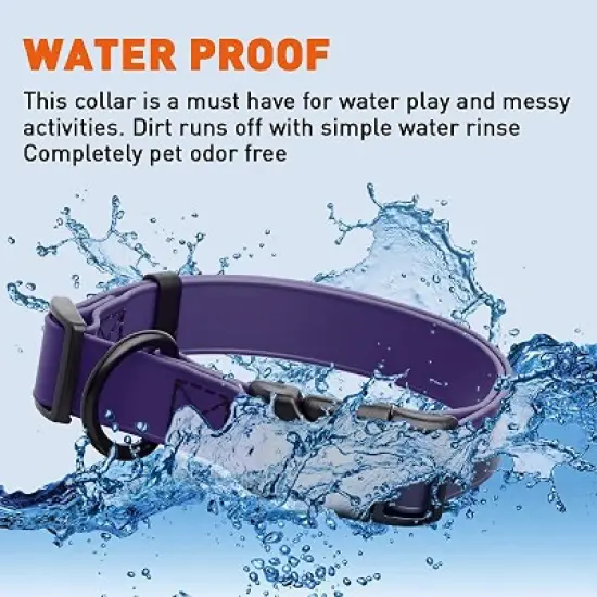 Dogline Biothane Waterproof Collar with QR Buckle Purple image {3}