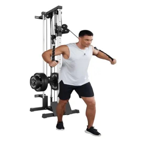 COZONY Wall-Mounted Cable Machine, Lat Pulldown & Crossover Pulley System with 18 Adjustable Positions image {7}