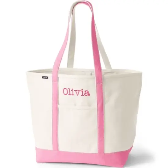 Lands' End Open Top Long Handle Canvas Tote Bag image {14}