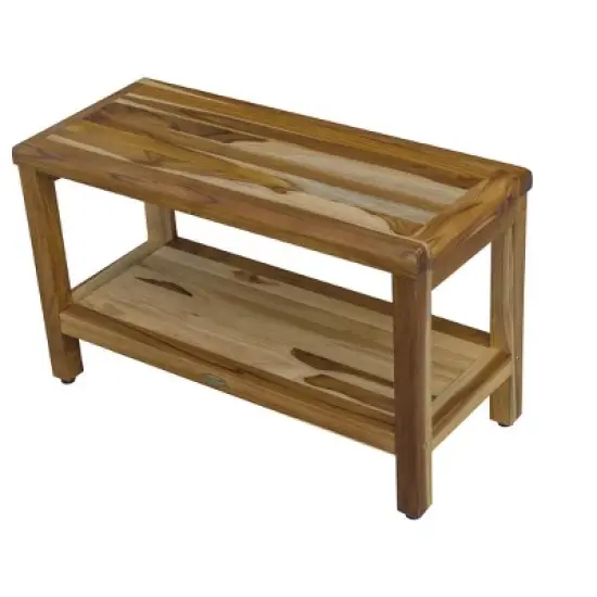 EcoDecors&reg; Eleganto&reg; 30" Teak Wood Shower Bench with Shelf in EarthyTeak Finish image {13}