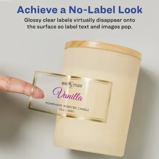 Avery Clear Labels with Gold Border, 2" x 4", 60 Labels (6552) image {1}