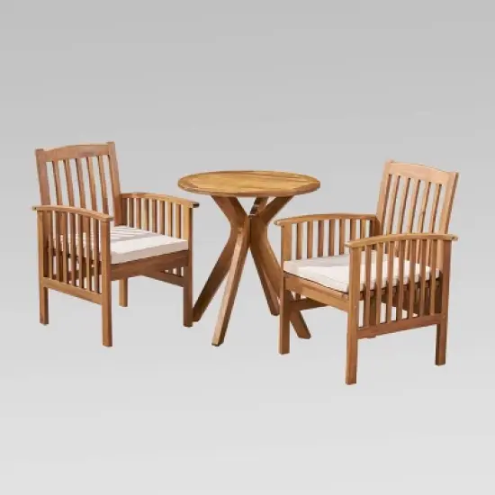 Casa 3pc Acacia X Leg Bistro Dining - Christopher Knight image {1}