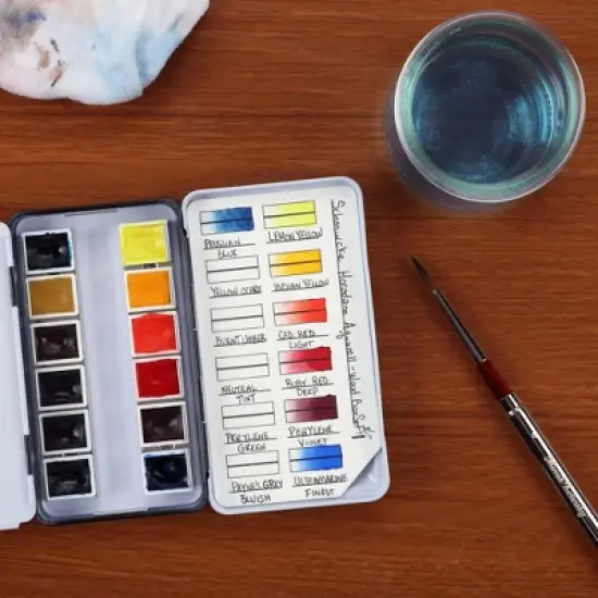 HG Art Concepts Painters Color Diary Watercolor Swatch Card, 12-Pan Size, 10-Pk, 140 lb Hot Press 100% Cotton Paper, Fits New York Central Palette image {4}